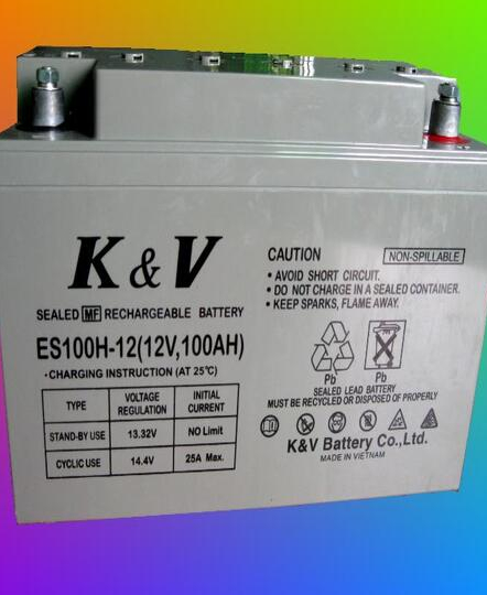 Ắc quy khô kín khí K&V ES100H-12 (12V-100Ah/10Hr) 