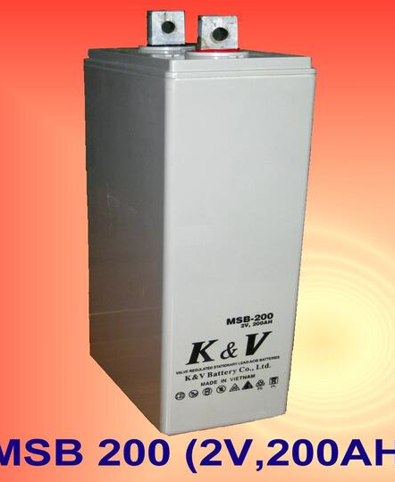 Ắc quy khô kín khí K&V MSB200 (2V-200Ah/10Hr)
