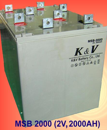 Ắc quy khô kín khí K&V MSB2000 (2V-2000Ah/10Hr)